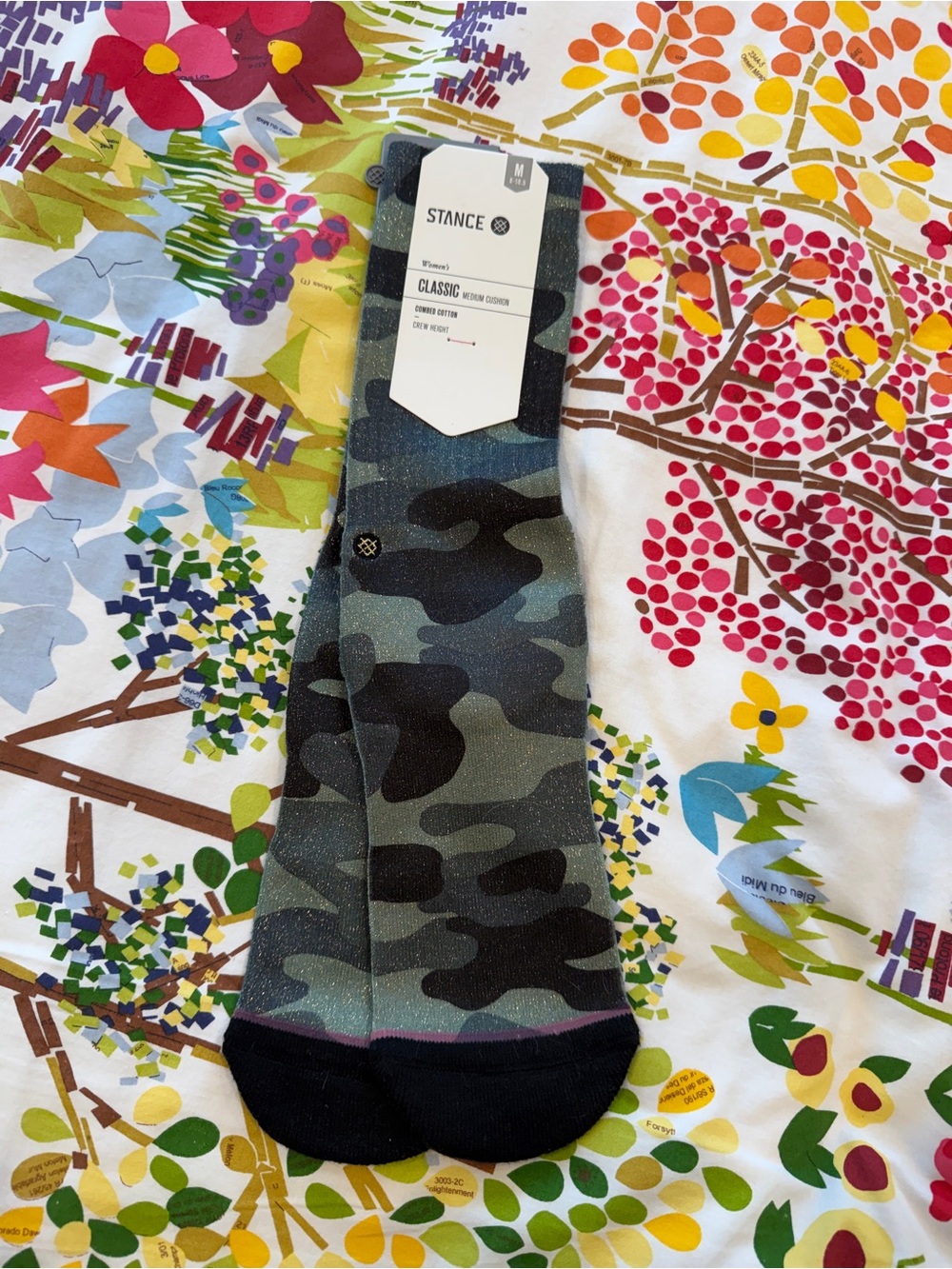 Stance Outta Sight Camo Metallic Crew Socks M NWT Discontinued